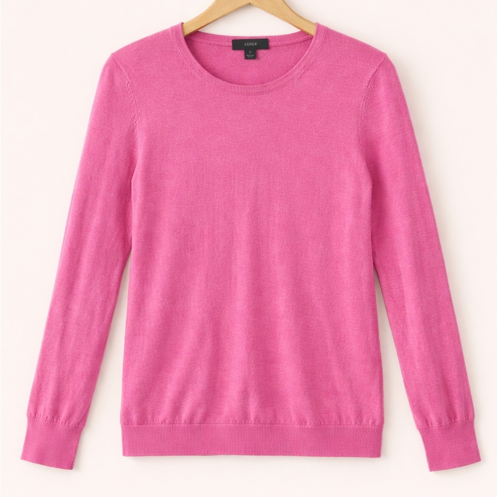 J. Crew Merino Wool Crewneck Sweater Pink Small